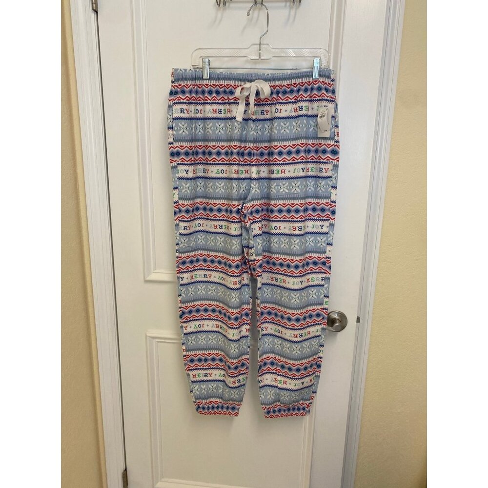 Old Navy Christmas Winter 100% Cotton Flannel Jogger Pants Size Large (12-14)